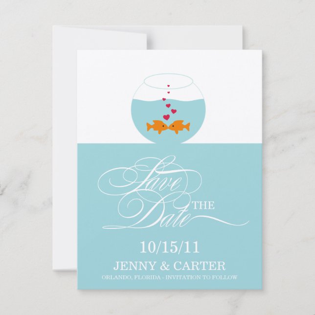 Lovely Fish Wedding Save The Date Announcement (Front)