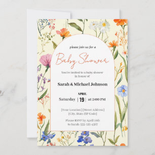 Lovely Floral Baby Shower Invitation