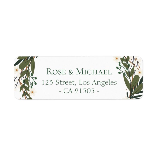 lovely floral botanical address label return address label (Front)