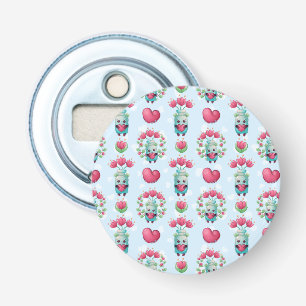 Lovely Floral Mason Jar Hearts Pattern Bottle Opener