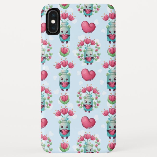 Lovely Floral Mason Jar Hearts Pattern Case-Mate iPhone Case (Back)