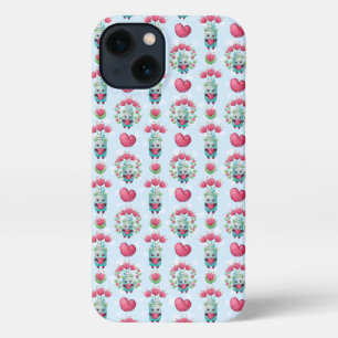Lovely Floral Mason Jar Hearts Pattern iPhone 13 Case