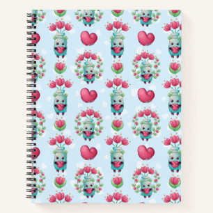 Lovely Floral Mason Jar Hearts Pattern Notebook