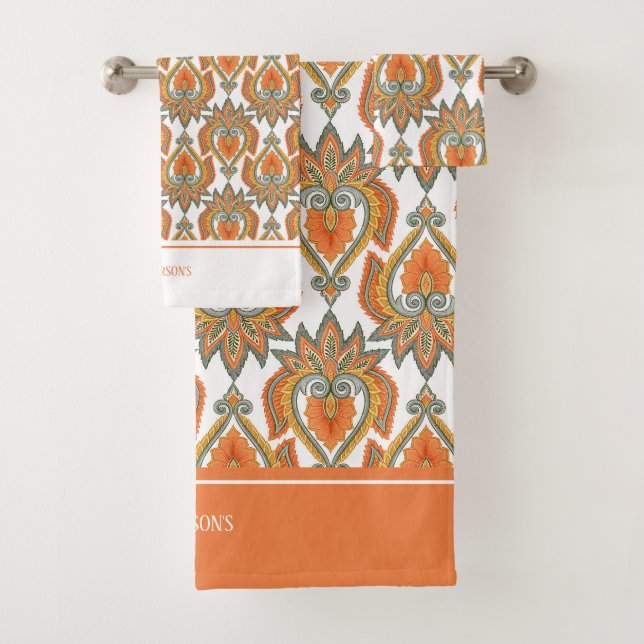 Lovely Floral Paisley Bath Towel Set (Insitu)