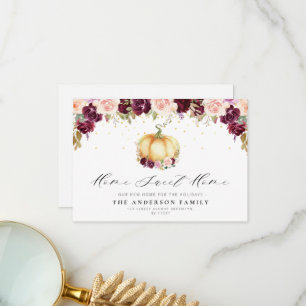 lovely floral thanksgiving moving announcement