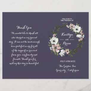 Lovely Floral - wedding program - purple