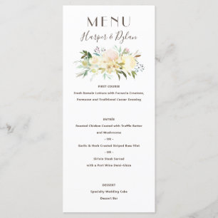Lovely Florals   Watercolor Wedding Menu