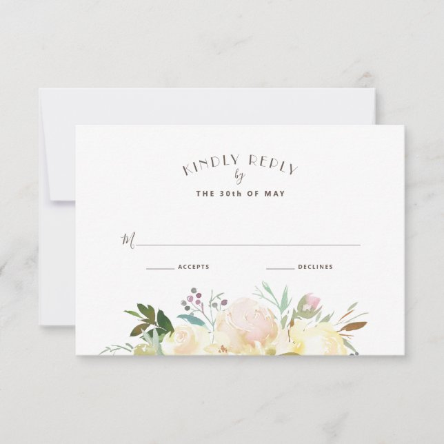 Lovely Florals | Watercolor Wedding RSVP (Front)