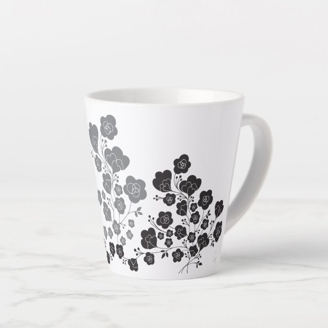 Lovely Flower Cafe Latte Mag Latte Mug (Right Angle)