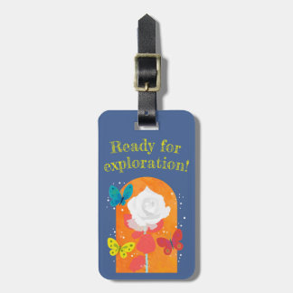 lovely flower tag -white rose-