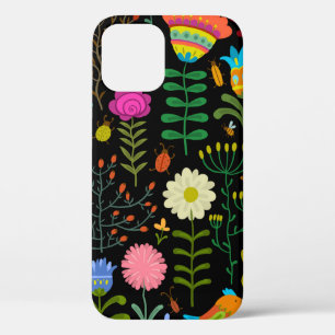 Lovely flowers hand drawn illustration pattern iPhone 12 case