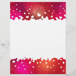 Lovely Flying Hearts Border Letterhead Stationery