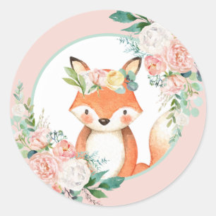 Lovely Forest Woodland Animals - Little Fox Classic Round Sticker