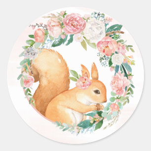 Lovely Forest Woodland Animals - Little Squirrel Classic Round Sticker