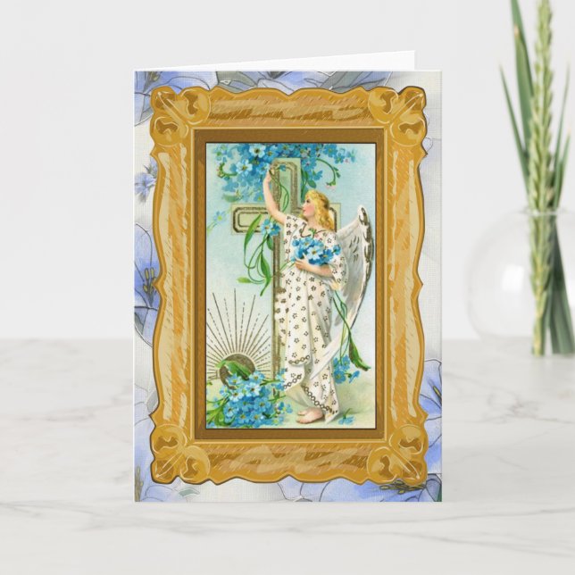Lovely Forget Me Not Angel Card (Front)