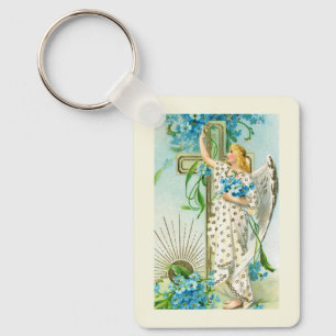 Lovely Forget Me Not Angel Key Ring