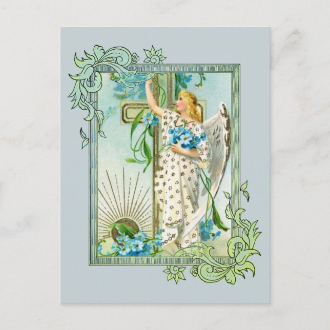 Lovely Forget Me Not Angel Postcard (Front)