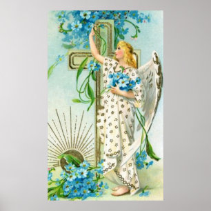 Lovely Forget Me Not Angel  Poster