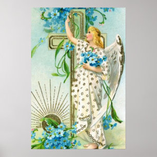 Lovely Forget Me Not Angel Poster