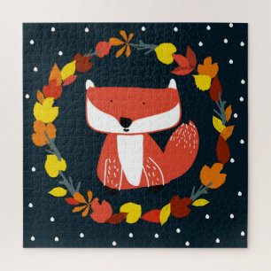 Lovely fox on a colourful background jigsaw puzzle