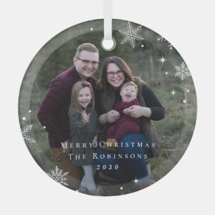 Lovely Frost Custom Caption Photo Ornament