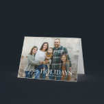 Lovely Frost Happy Holidays Folded Photo Card<br><div class="desc">Celebrate the season with this modern and stylish design from Berry Berry Sweet. Visit our website at www.berryberrysweet.com  |  Matching items and more design options are available. Design colours can be customised. Click "Customise Further" to change the design colours.</div>