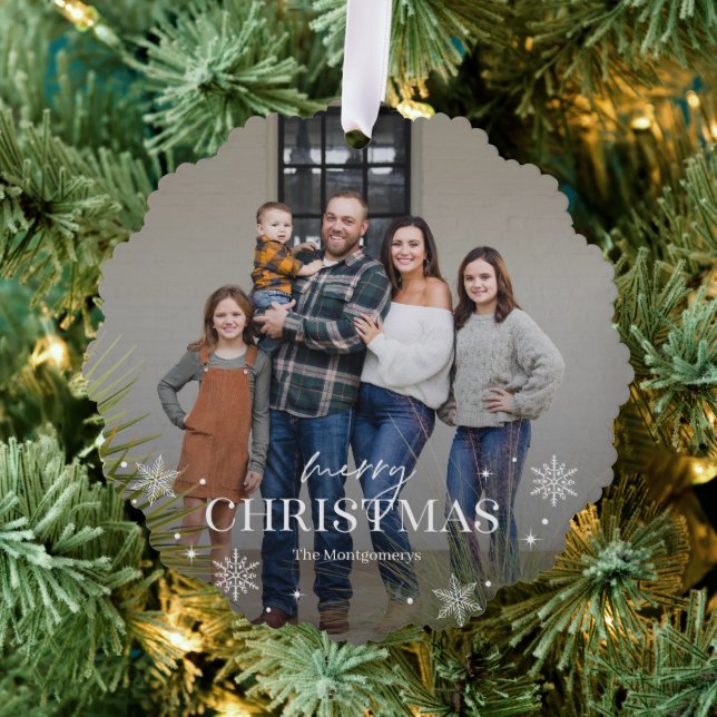 Lovely Frost Photo Ornament Christmas Card (Insitu (Tree))