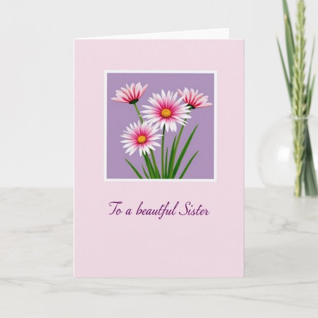 Lovely Fuchsia Floral Mother Card (Front)