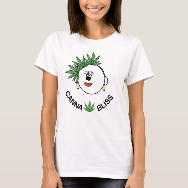 Lovely fun, comfortable women Canna-Bliss t-shirt (Front)