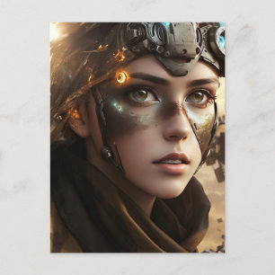 Lovely Futuristic Cyborg Postcard