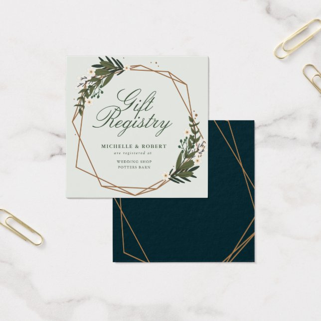 lovely geometric floral wedding gift registry card (Office)
