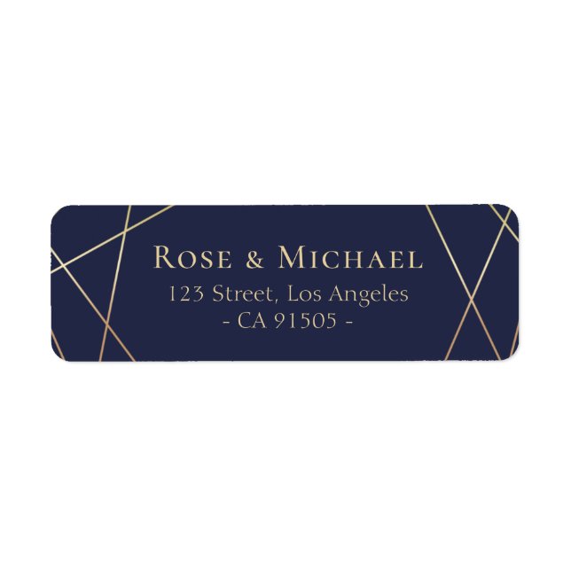 lovely geometric navy address label return address label (Front)