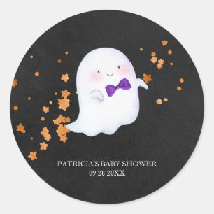 Lovely Ghost Halloween Girl Baby Shower Classic Ro Round Sticker