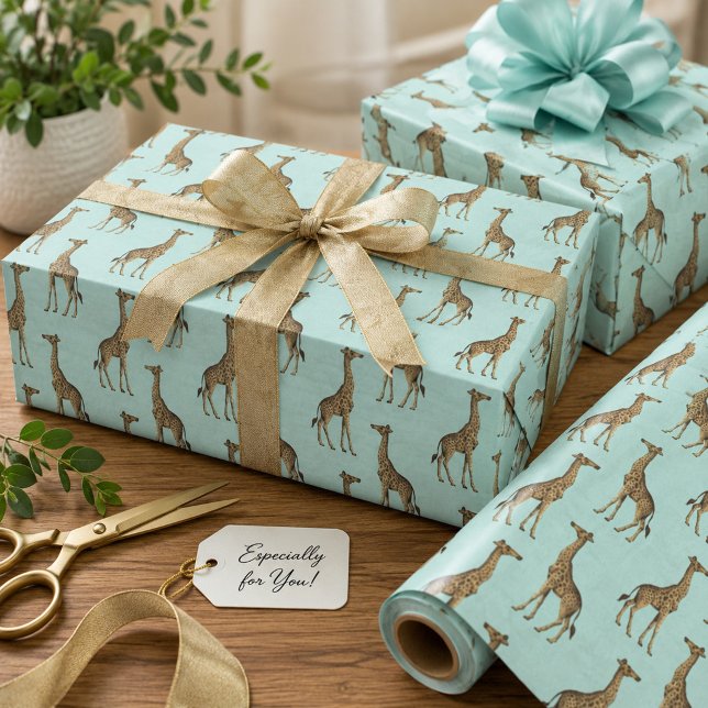 Lovely Giraffes Wrapping Paper Sheet (Creator Uploaded)