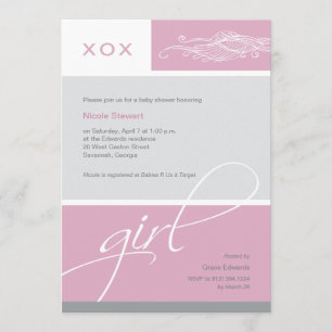 Lovely Girl Custom Baby Shower Invitation