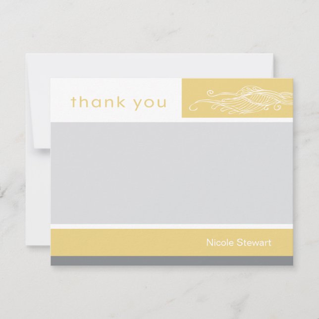 Lovely Girl Custom Thank You Note Card (Front)