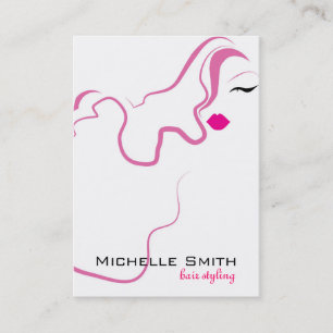 Lovely girl icon  pink hair Hairstyling branding Business Card