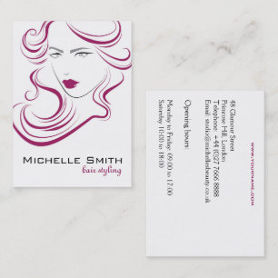 Lovely girl icon purple hair Hairstyling branding Business Card