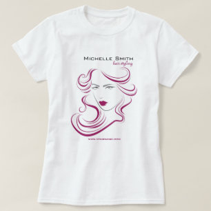 Lovely girl icon purple hair Hairstyling branding T-Shirt