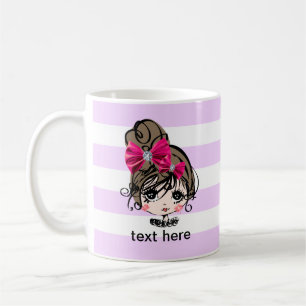 lovely ,girl , pink ,bow, sweet, cute, child, kids coffee mug