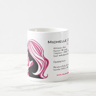 Lovely girl with pink hair Hairstyling branding Coffee Mug