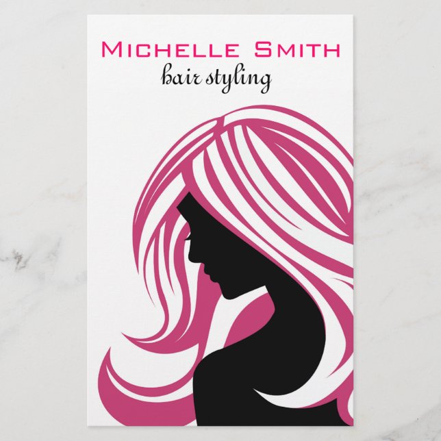 Lovely girl with pink hair Hairstyling branding Flyer (Front)