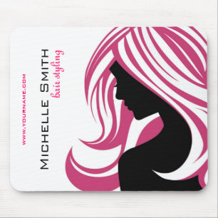 Lovely girl with pink hair Hairstyling branding Mouse Pad