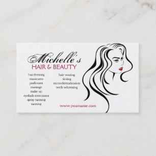Lovely girl with wavy hair and Makeup Icon Business Card