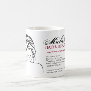 Lovely girl with wavy hair and Makeup Icon Coffee Mug