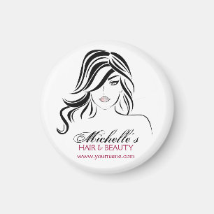 Lovely girl with wavy hair and Makeup Icon Magnet