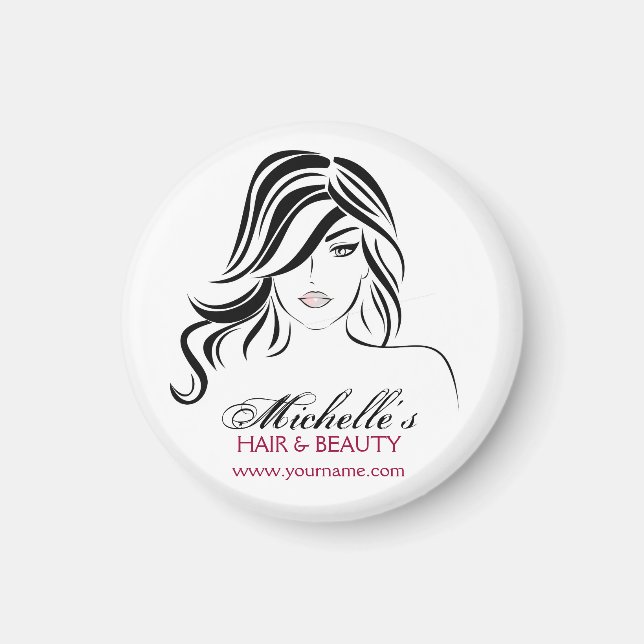 Lovely girl with wavy hair and Makeup Icon Magnet (Front)