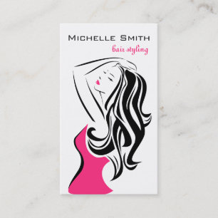 Lovely girl with wavy hair Hairstyling branding Business Card