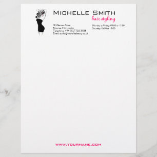 Lovely girl with wavy hair Hairstyling branding Customised Letterhead