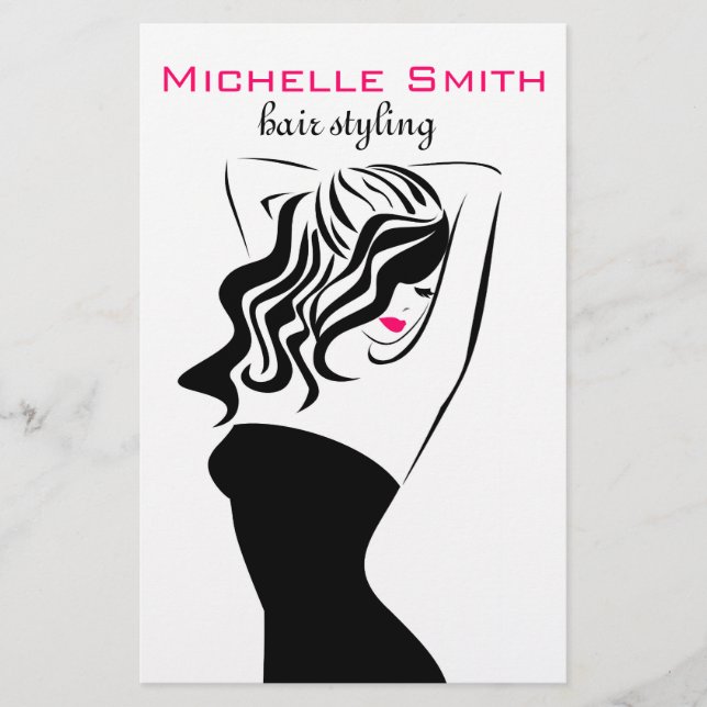 Lovely girl with wavy hair Hairstyling branding Flyer (Front)